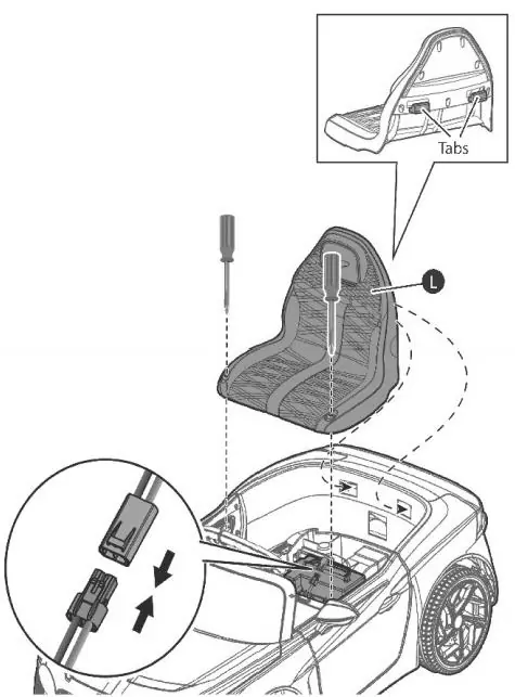 Seat and battery connection