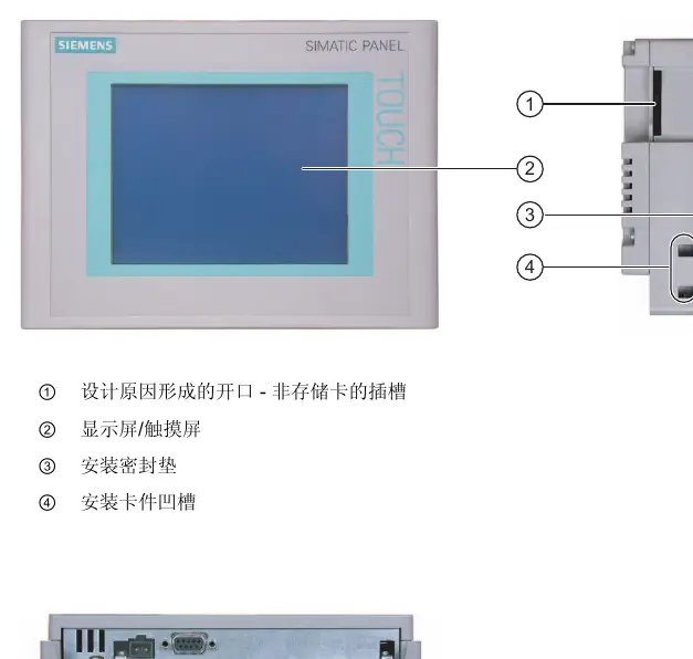 TP 177A HMI device front and side view
