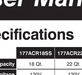 Specifications table