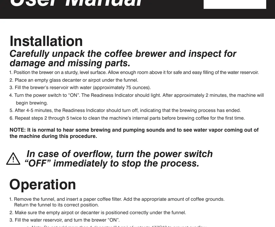 Installation diagram from the manual