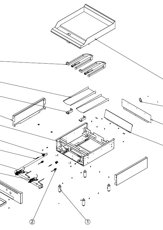 Parts diagram for Thermostatic Gas Griddle