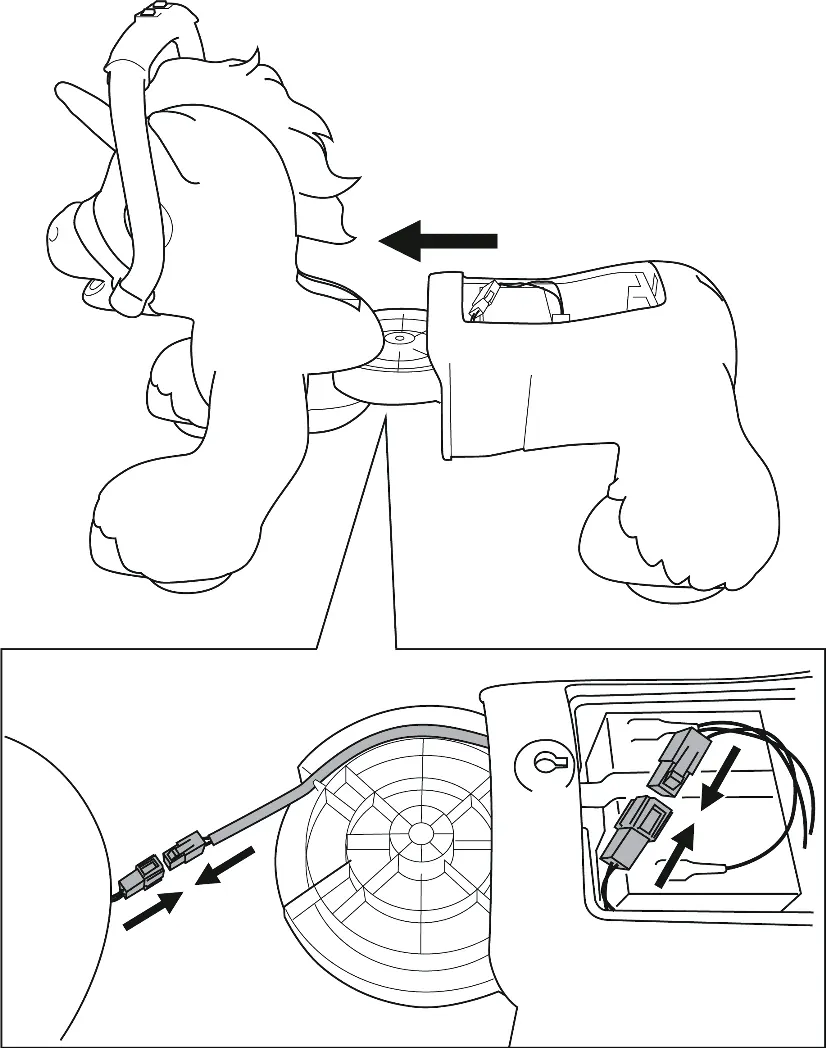 Connecting the electrical connectors and sliding the backend to the frontend.