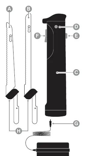 Electric knife components and assembly diagram