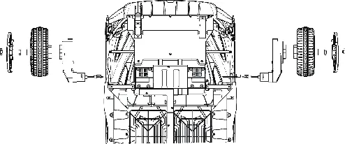 Align the rear wheels and drive components with the rear axle.