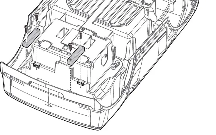 Attaching rear supports to the vehicle body.
