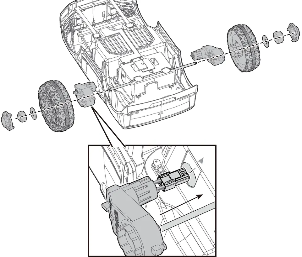 Installing motors and rear wheels.