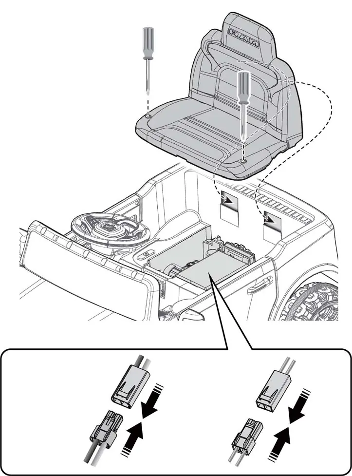 Connecting electrical wiring and installing the seat.