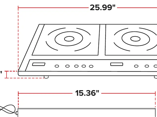 Technical drawing with dimensions