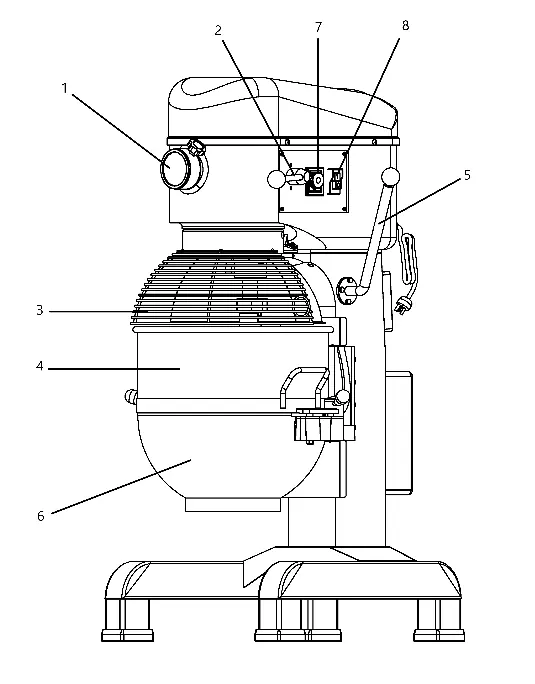 Parts diagram of the mixer