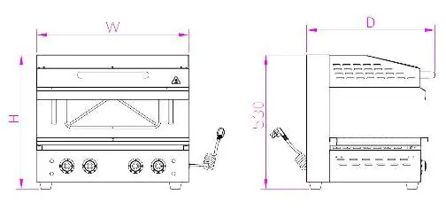 Dimensions diagram.