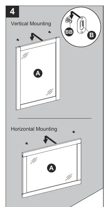 Step 4: Hanging the mirror.