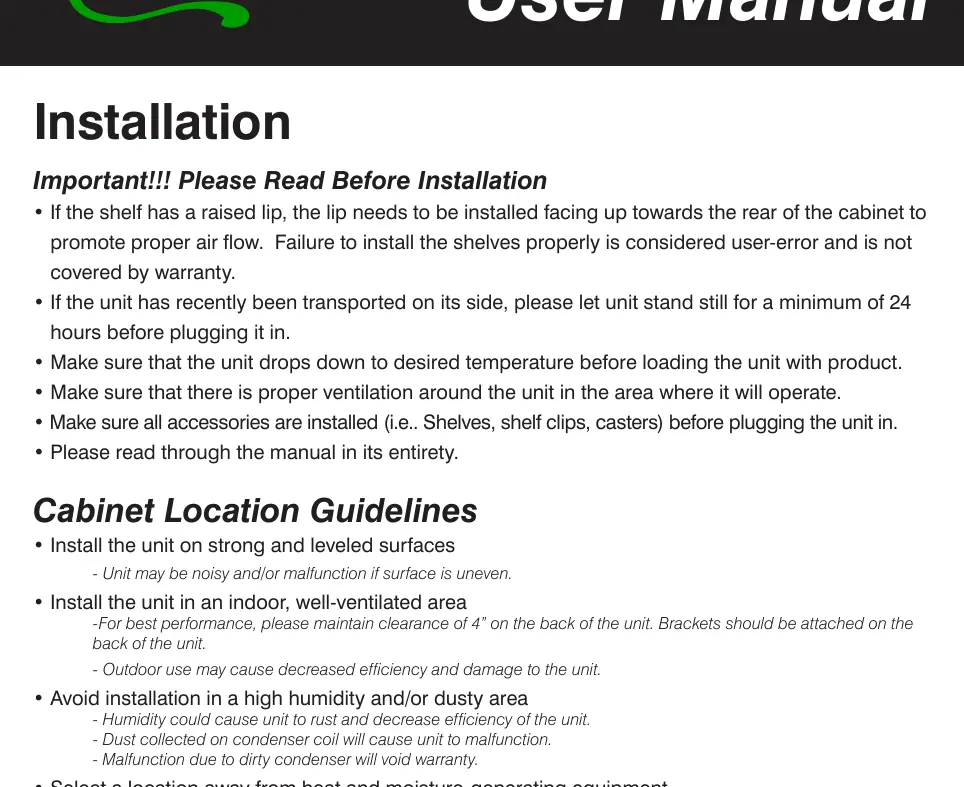 Installation diagram from the manual