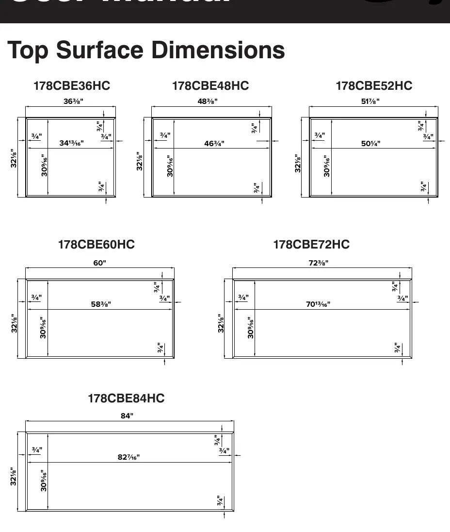 Top Surface Dimensions