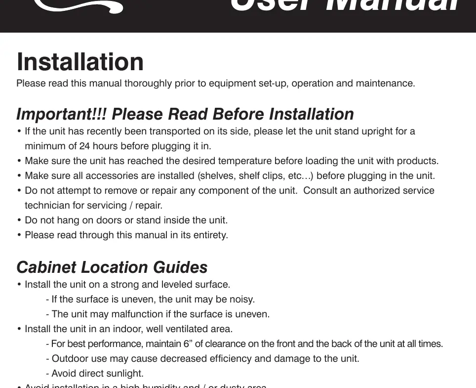Installation diagram from the manual