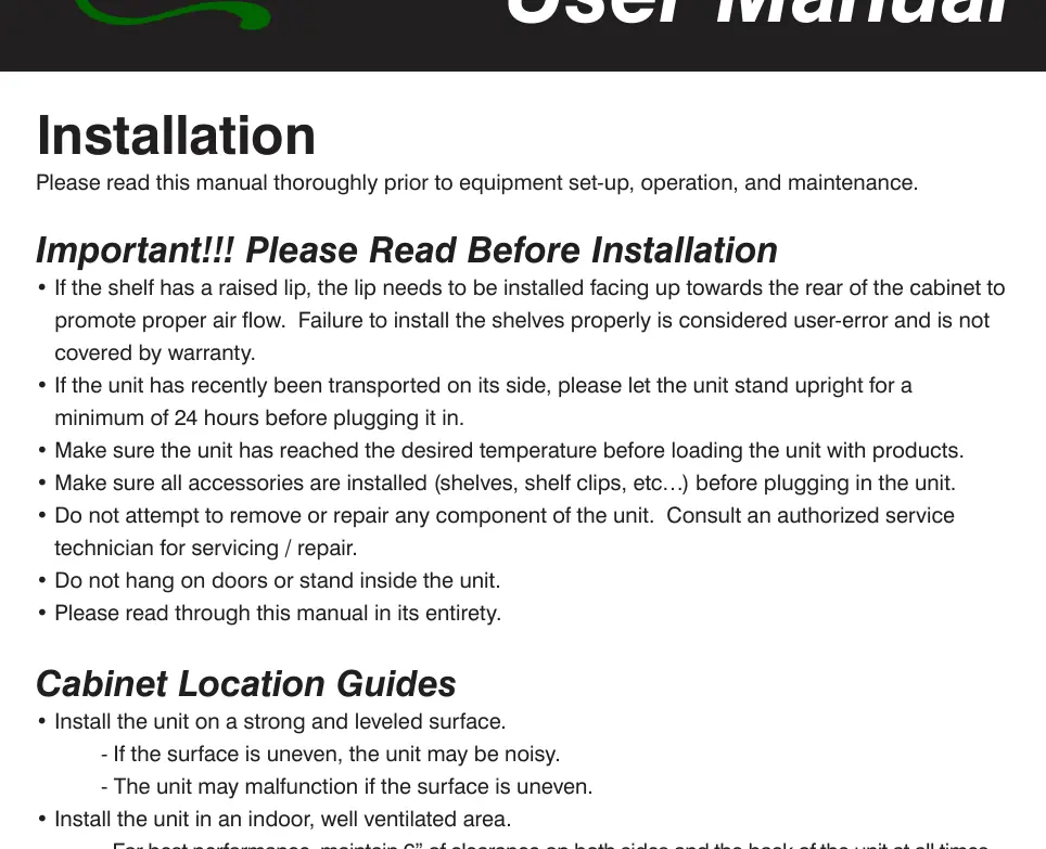 Installation diagram from the manual