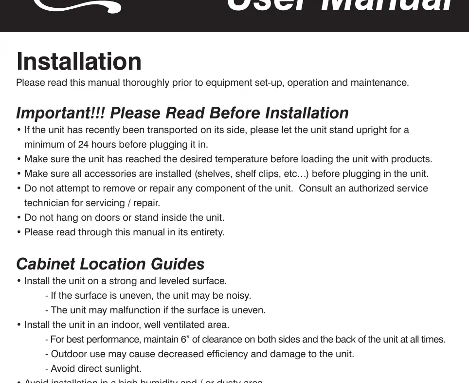Installation diagram from the manual