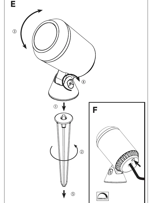 Ground installation and dimmer button