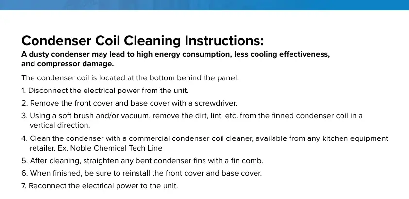 Condenser Coil Cleaning Instructions